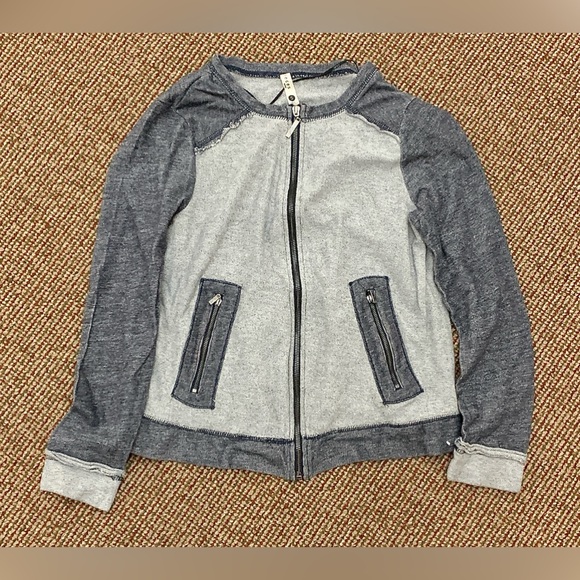 Women's Small Kensie Pieces Cotton/Viscose Blend Pocketed Full Zip Sweatshirt - Picture 11 of 11